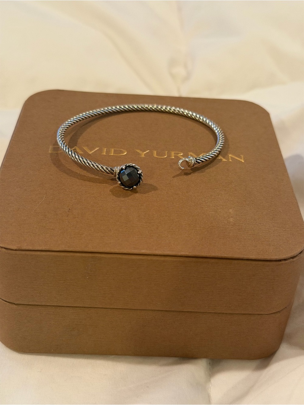 Rare David Yurman Chatelaine Black Onyx Cable Bracelet — Discontinued Style
